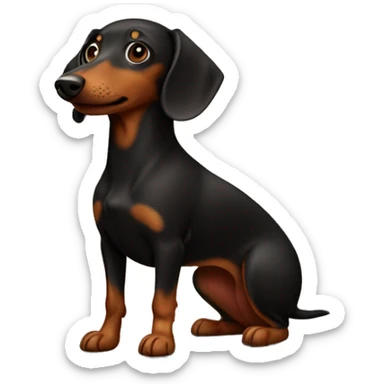 black and brown weenie dog sticker