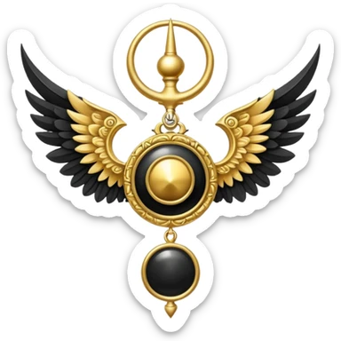 holy emblem with black wings with horn sticker