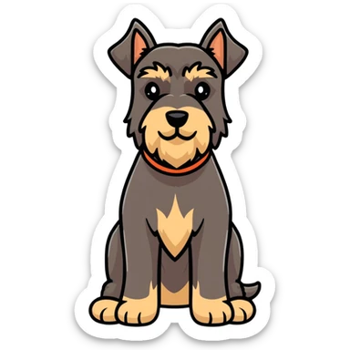 brown schnauzer dog full body sticker