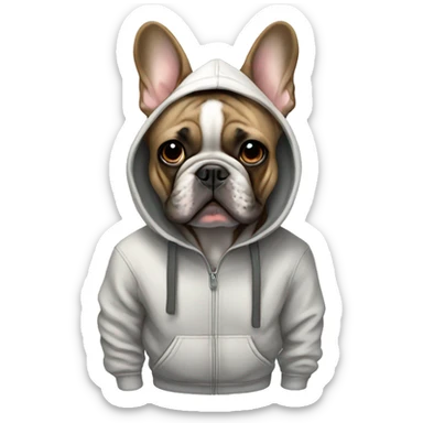 French bulldog in hoodie sticker