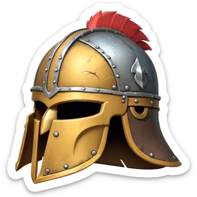barbarian helmet object icon, rough metal helmet, fur details, leather straps, battle-worn scratches, fantasy style, 3D cartoon, mobile game icon style, centered, clean background, soft shadow, no text, no watermark

 sticker