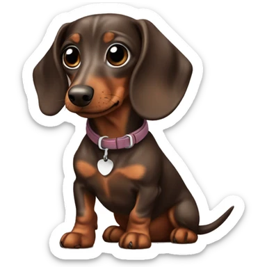 Brown dapple mini dachshund sticker