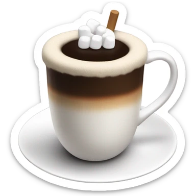 cup of coffee with marshmellows and straw sticker