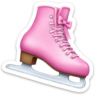 Pink ice skating boot with a bow  sticker