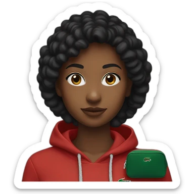 Lacoste bag black girl with black lacoste hoodie sticker