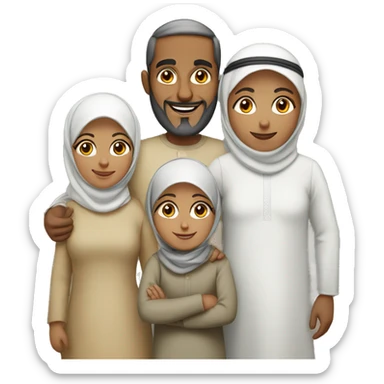 A Muslim family of five  sticker