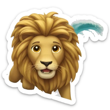 Lion make surf sticker