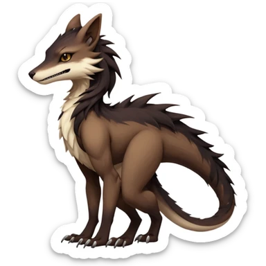 Brown and beige badass elegant wild beautiful natural cute badass epic exotic anthro modern furry sergal-vernid-creature, full body, dark-brown-black-gradient pretty hair, aesthetic, art by LiLaiRa, art by art by Falvie sticker