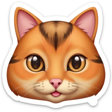 A shy but handsome turkey cat batting his long eyelashes and blushing sticker