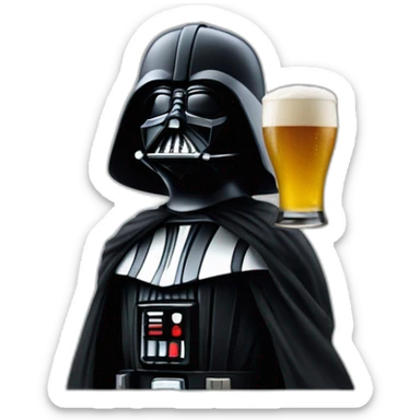 Dark vador levant une bierre sticker