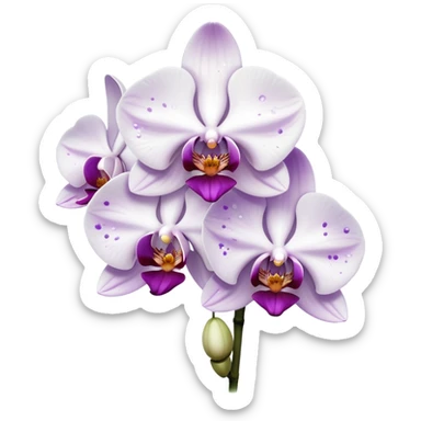 White orchid purple specs sticker