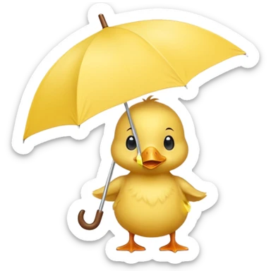 baby Duck holding white umbrella sticker