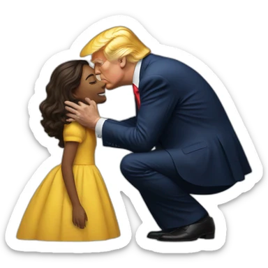 trump kissing his daughter, positivity, inclusiveness sticker