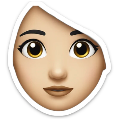 whit girl with long black hair thick black eyebrow with sparkles who is a ux designer with a passion in AI sticker