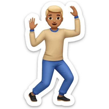 create a person emoji of Barcushake is the superpower name The mover & shaker who stays organised more fun and dancing more coloful male sticker