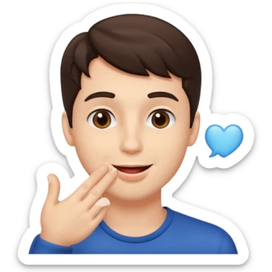  brunette guy blowing kiss sticker