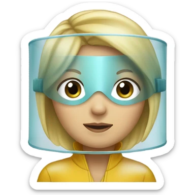 Blonde girl hazmat suit sticker