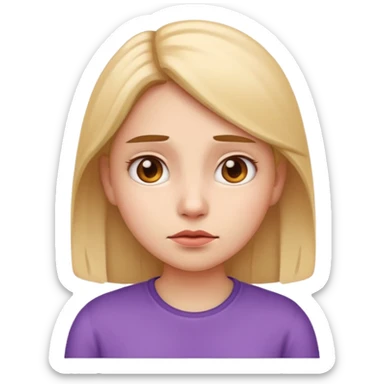girl emoji with a facial expression of doubt and uncertainty sticker