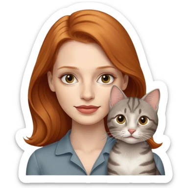 Jessica Chastain, with cute cat sticker