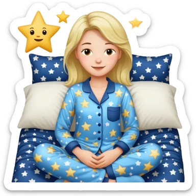  "type": "human",
      "look": "woman in star-print pyjamas, sleepy smile", sticker