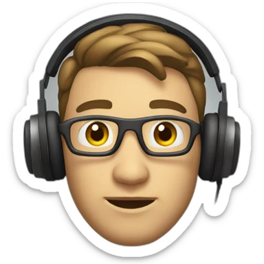 late 20s man with gaming headset on sticker