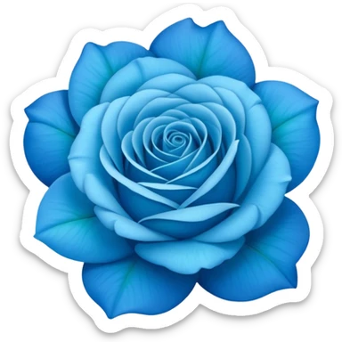 rose shape flower, no stem, now make it a 100% blue, 9.8% green, 0% red, bold and vibrant shade of blue sticker