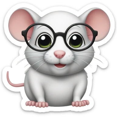 Smart mouse wearing glasses 🤓🐭 sticker