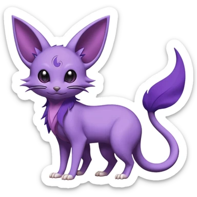 Rattata-Noibat-Espeon-Purrloin-Fakemon-hybrid-creature (full body) sticker