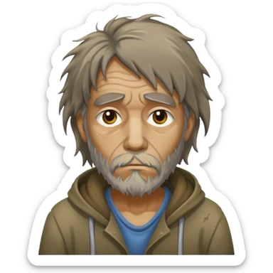 very dirty looking homeless person very very dirty and smelly looking sticker