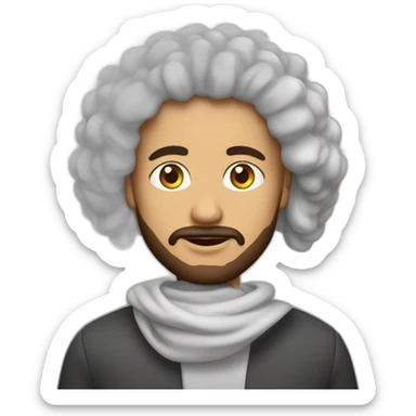 yasin tunisien avec des cheveux bouclé sticker