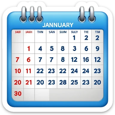 Calander page of 30 January only  sticker