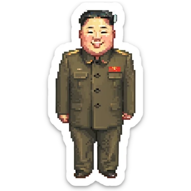 skinny smiling Kim Jong Un sticker