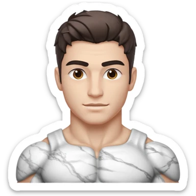 fais une statue grecque homme de 20 ans avec un minimum de sourire sticker