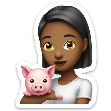 Girl with piggy sticker