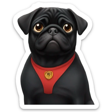 Black pug with the Golden Gate Bridge San Francisco sticker