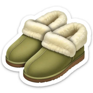 UGG slippers in pale olive sticker