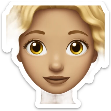 Pretty girl with strawberry blond wavy hair light skin tone and green eyes sticker