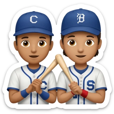 emoji estilo iOS de pelotero y coach de baseball hablando sticker
