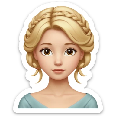 Cinematic Realistic pilates Girl Portrait, depicted with lifelike skin texture, subtle rosy undertones, and soft natural lighting that enhances the gentle contours of her face. Her intricately detailed golden blonde hair is elegantly styled in an updo, sticker