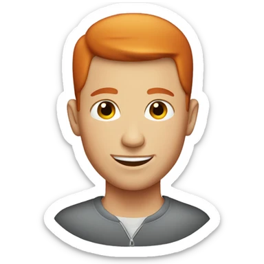 Redhead guy with a short buzz cut sticker