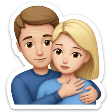 Create a man hug his girlfriend from front like 🫂 sticker