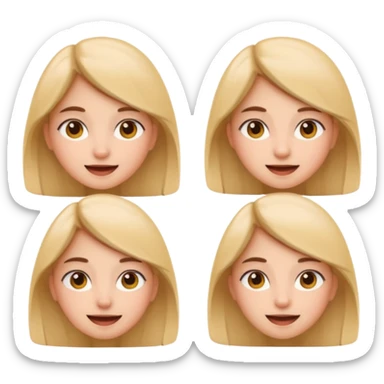face of a 22-year-old woman, various expressions, natural skin tone, cute and friendly emoji style sticker