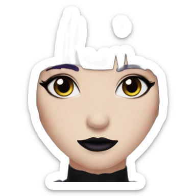 Elissabat-with-bangs-long-hair-dark-purple-and-black-vampire-goth-makeup-pinkeyes-romanticgothcloses- sticker