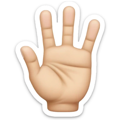 a palm with middle and ring fingers folded down sticker