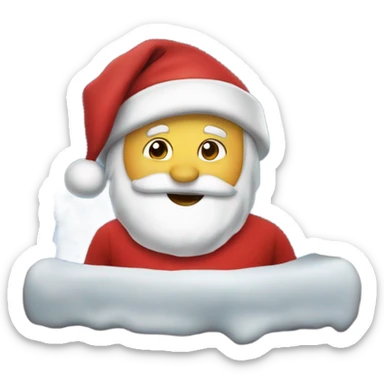 santa coming down chimney sticker