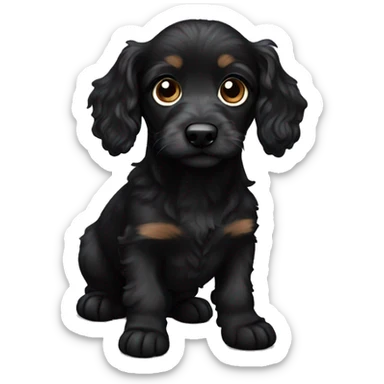 Black Doxiepoo with white  sticker