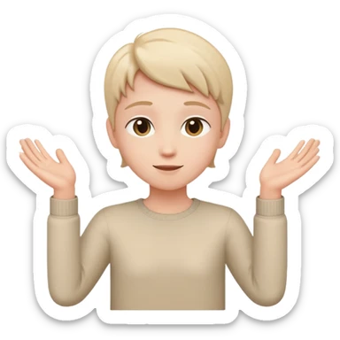 Person with open arms in a trusting pose sticker