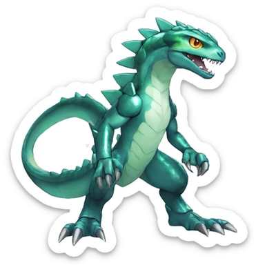  Cool Edgy Shiny Digimon-Fakemon-Reptile full body sticker