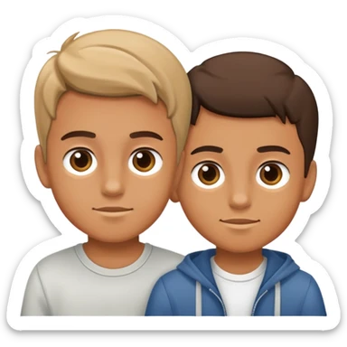 two boys in casual attire sticker