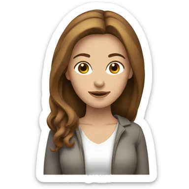 White woman with brown hair shopping  sticker